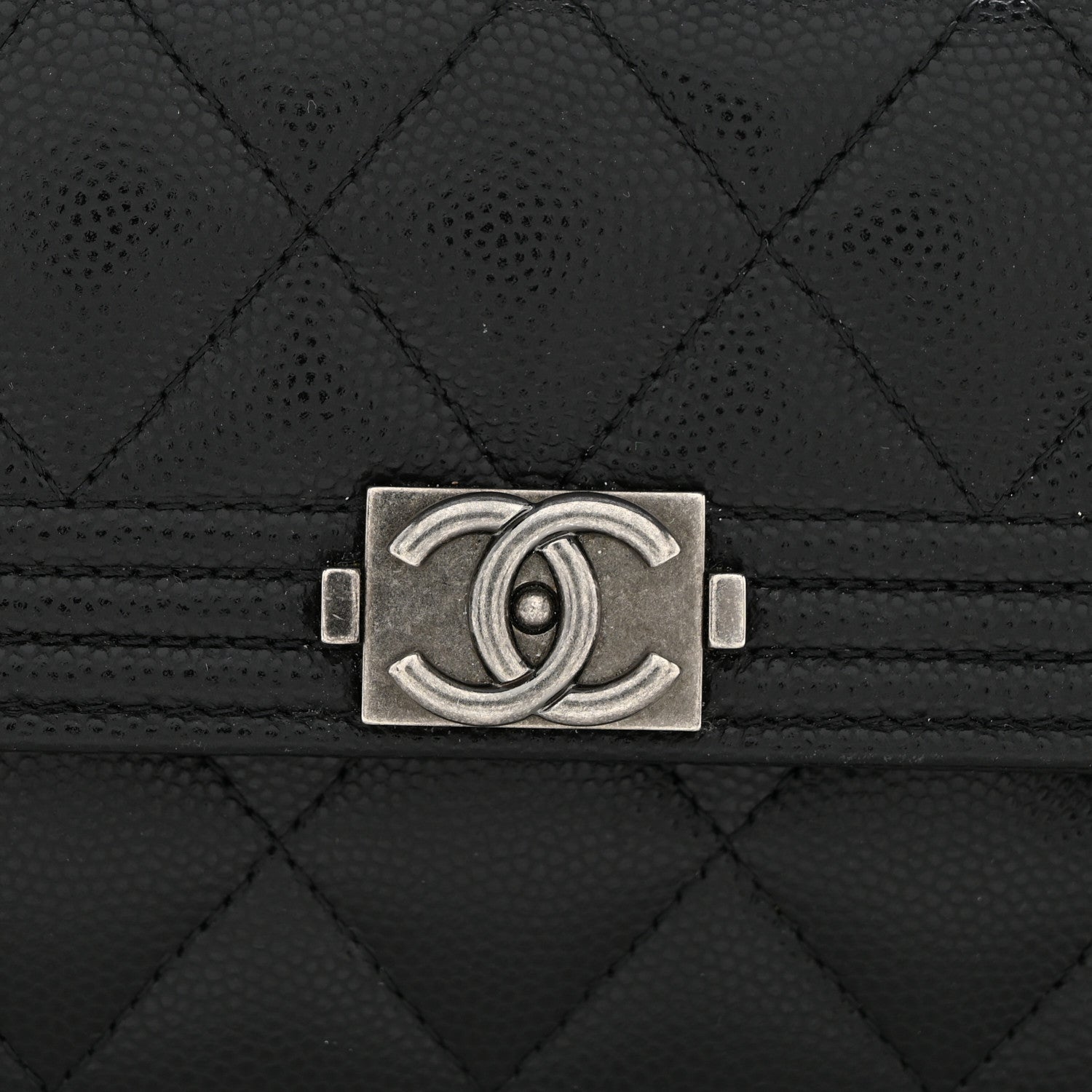 Chanel Caviar Quilted Large Boy Gusset Flap Wallet Black 10 of 12