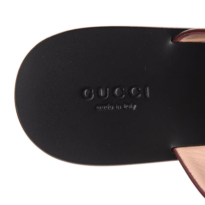 Gucci Calfskin GG Marmont Thong Sandals 37.5 Vintage Bordeaux 7 of 8