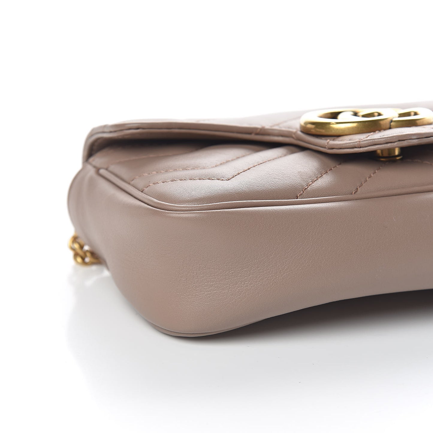 Calfskin Matelasse Super Mini GG Marmont Shoulder Bag Porcelain Rose