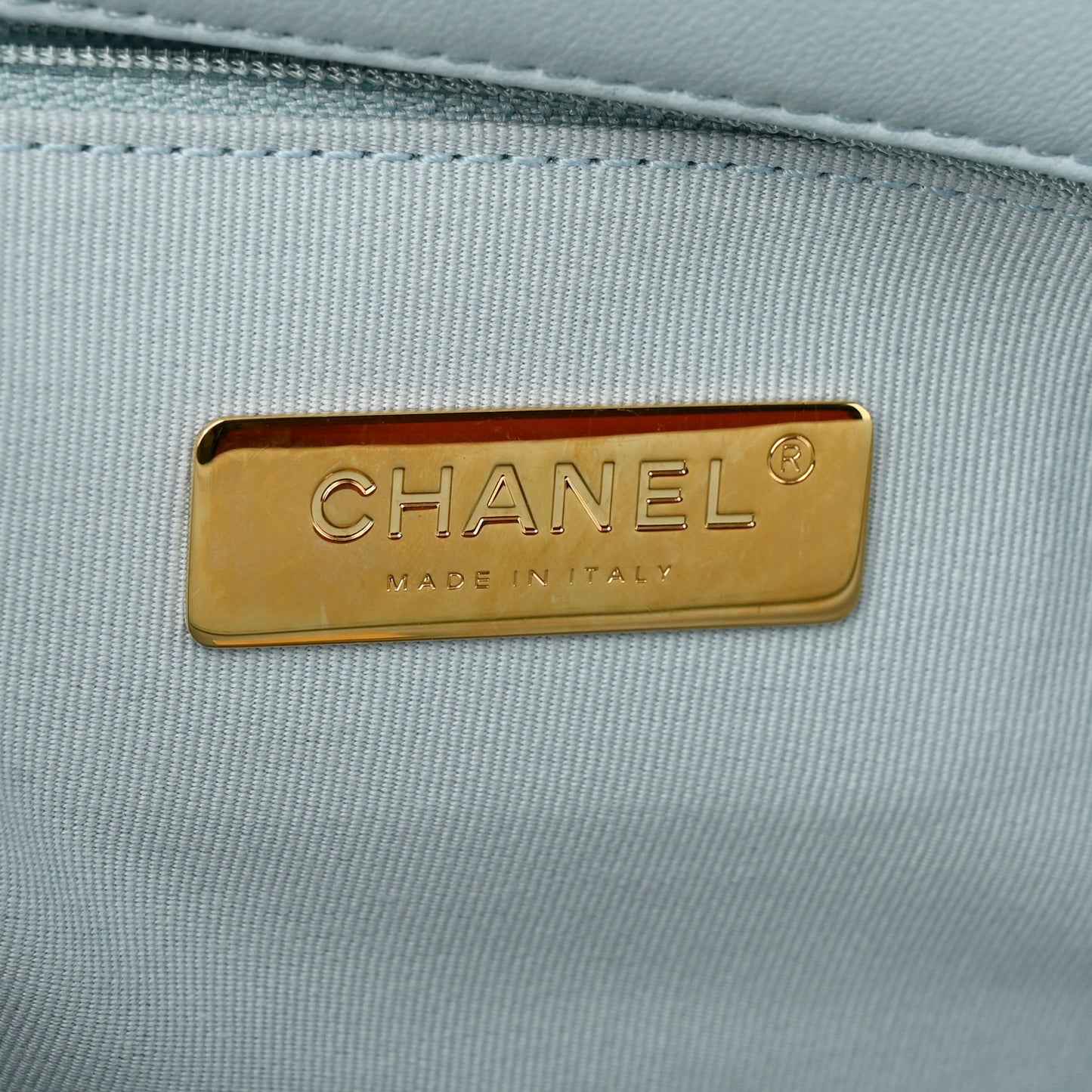 Lambskin Quilted Medium Chanel 19 Flap Light Blue