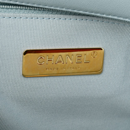 Chanel Lambskin Quilted Medium Chanel 19 Flap Light Blue 6 of 10