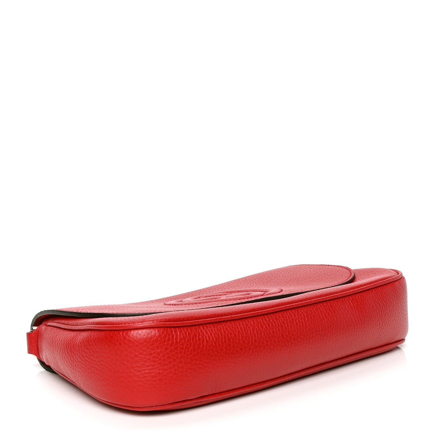 Pebbled Calfskin Medium Soho Flap Crossbody Vibrant Red