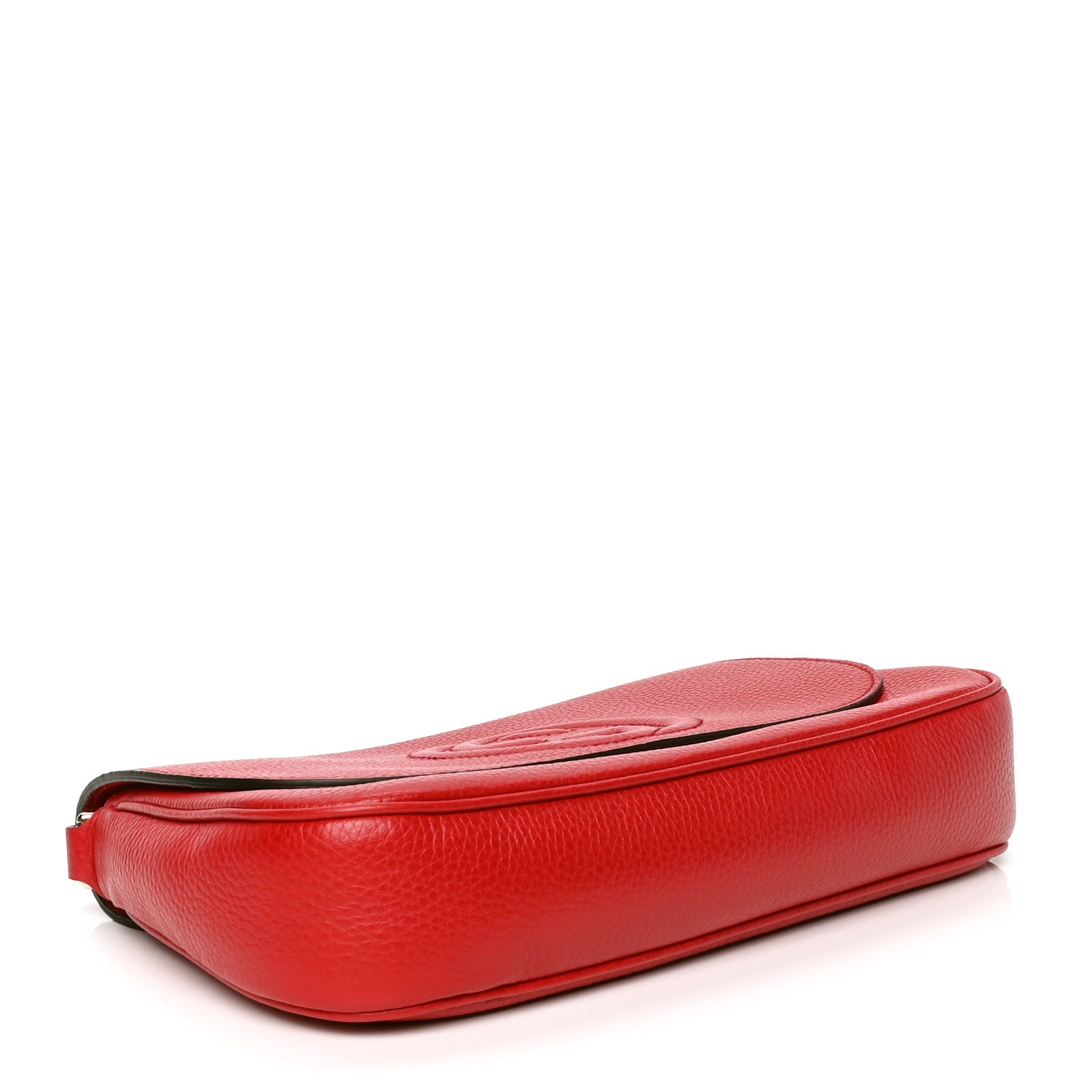 Gucci Pebbled Calfskin Medium Soho Flap Crossbody Vibrant Red 3 of 4