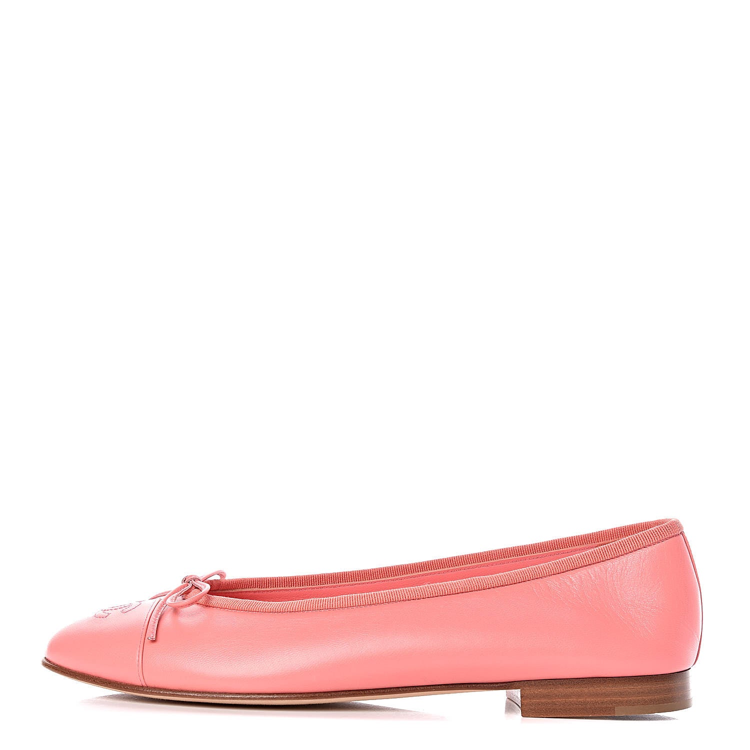 Chanel Goatskin Cap Toe CC Ballerina Flats 40.5 Pink 1 of 9