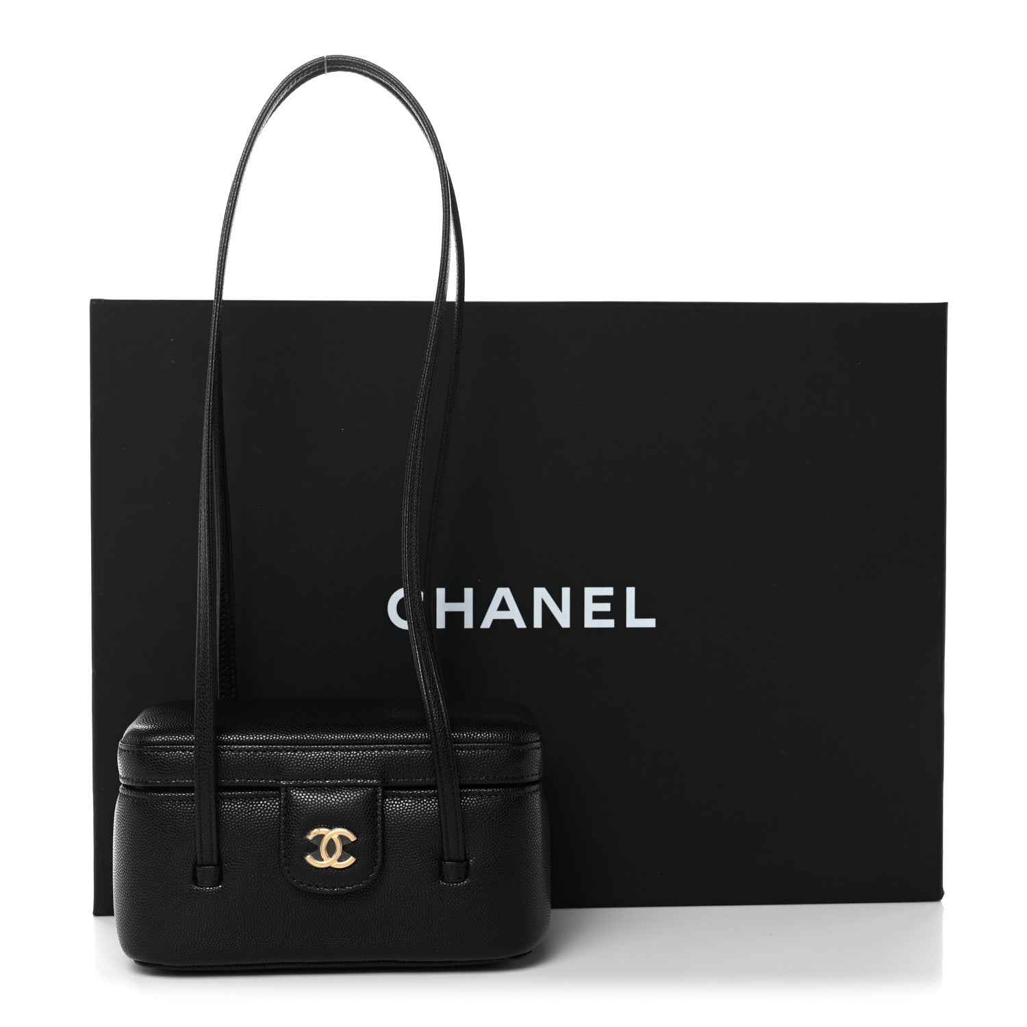 Chanel Shiny Caviar Preppy Coco Long Vanity With Strap Black 11 of 11