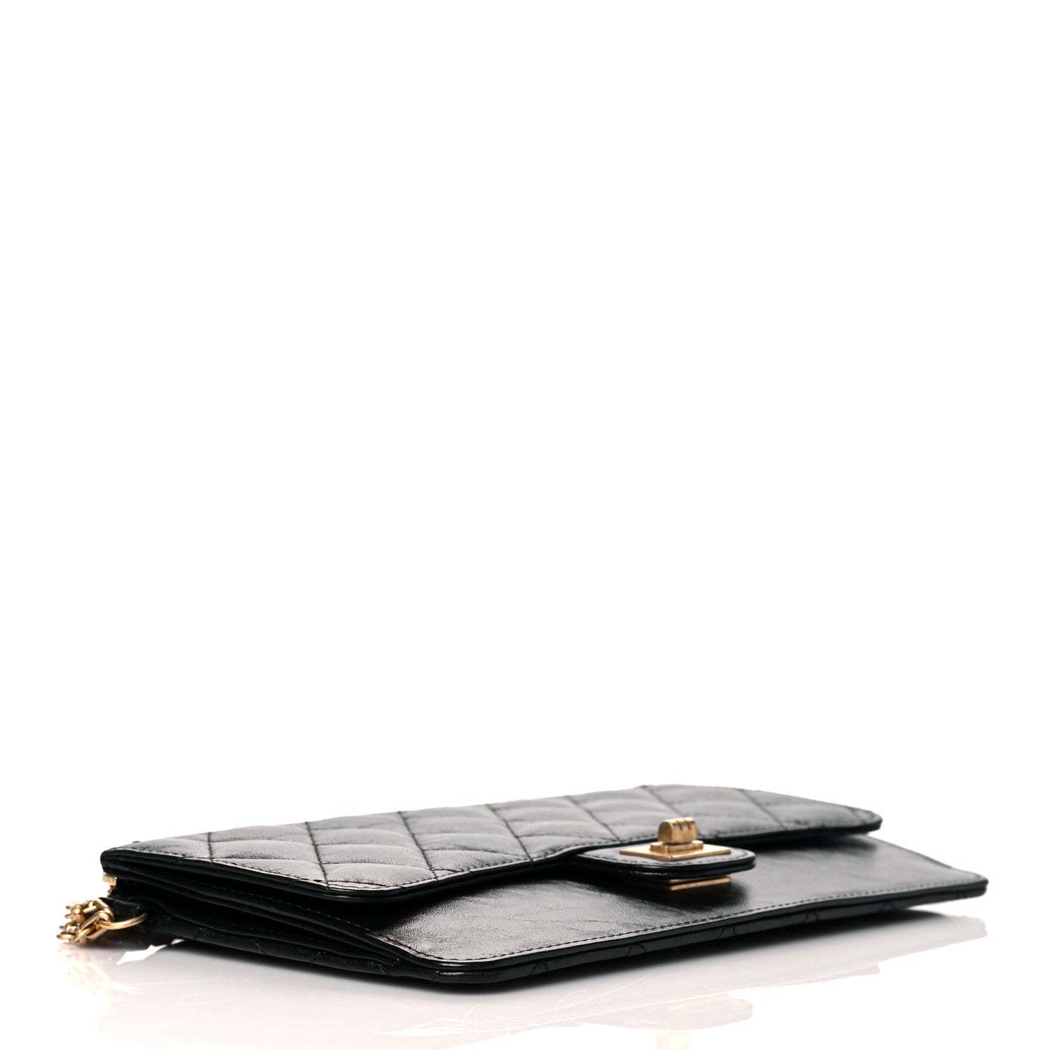 Chanel Aged Calfskin Quilted 2.55 Reissue Pouch With Chain Handle Black 4 of 11