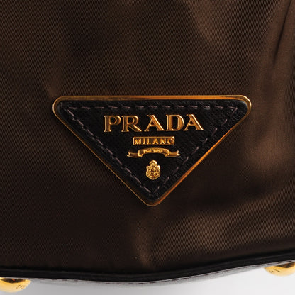 Prada Saffiano Tessuto Nylon Satchel Ebano 8 of 11