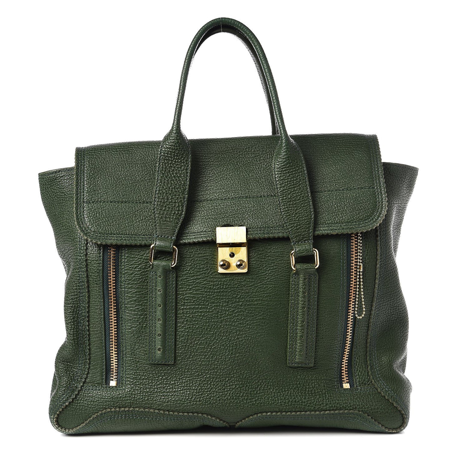 3.1 Textured Calfskin Large Pashli Satchel Jade