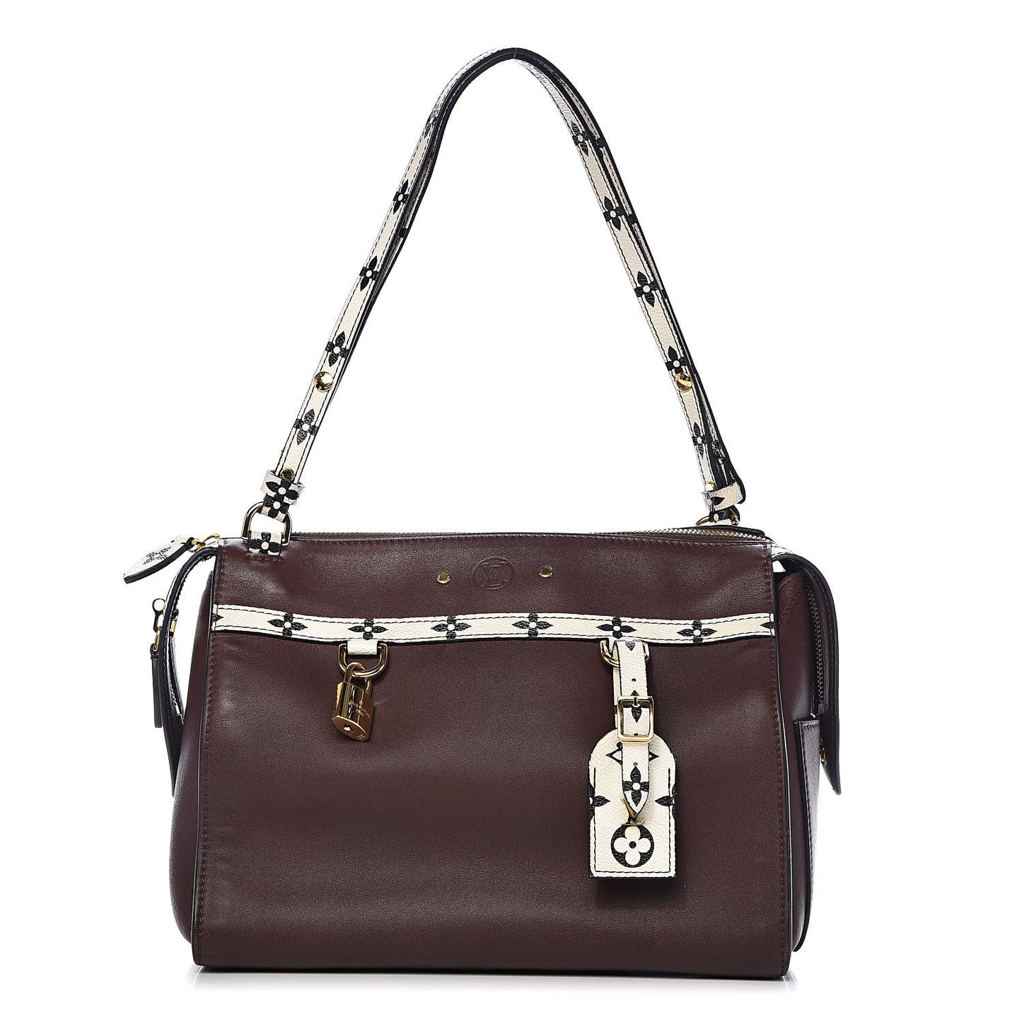 Calfskin Colored Monogram Speedy Amazon MM Chocolat White