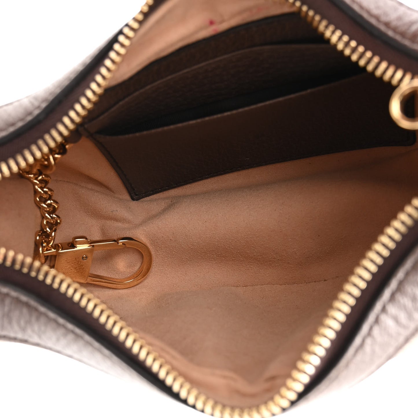 GG Supreme Monogram Textured Calfskin Web Mini Ophidia Half Moon Hobo Beige Ebony New Acero