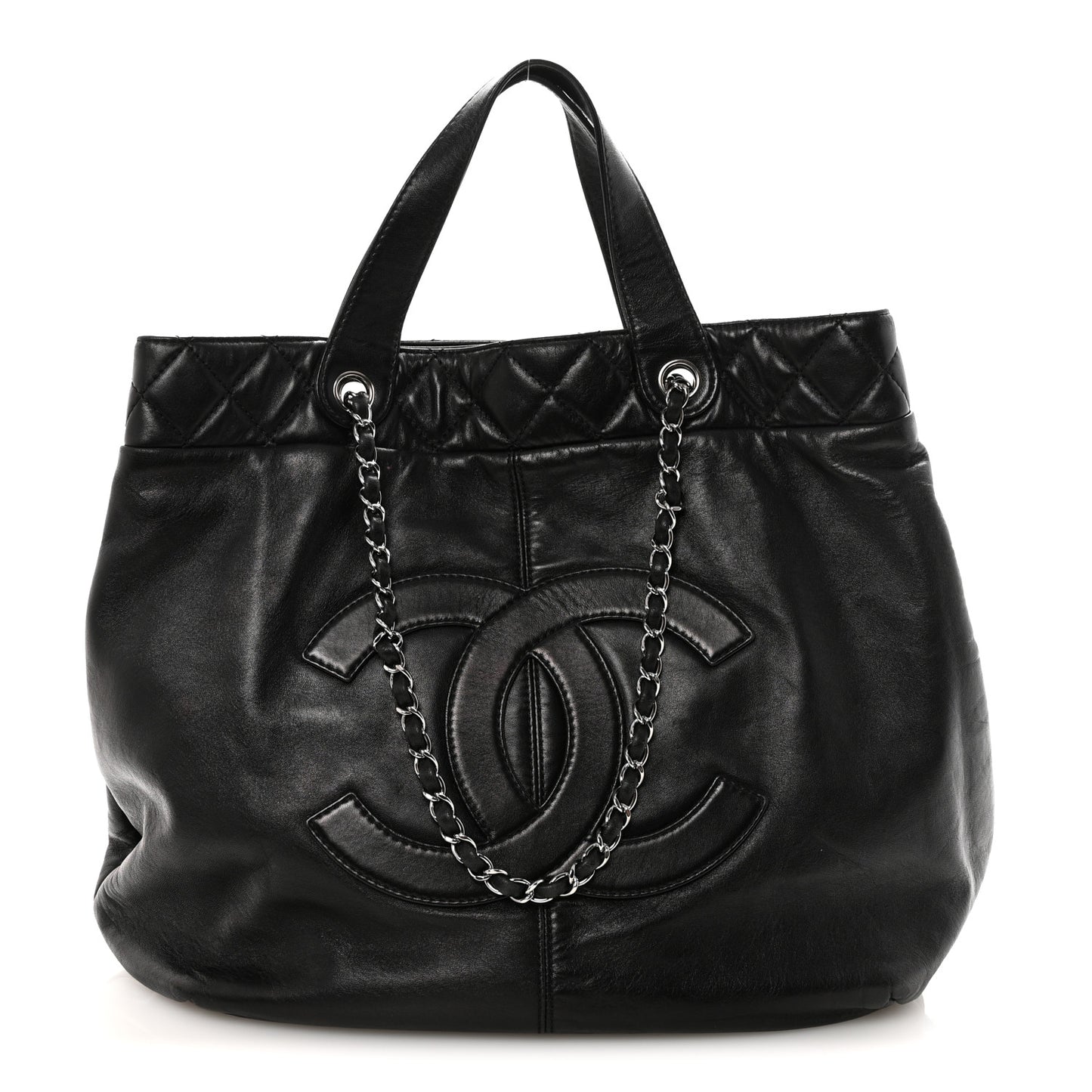 Calfskin Large Trianon Tote Black