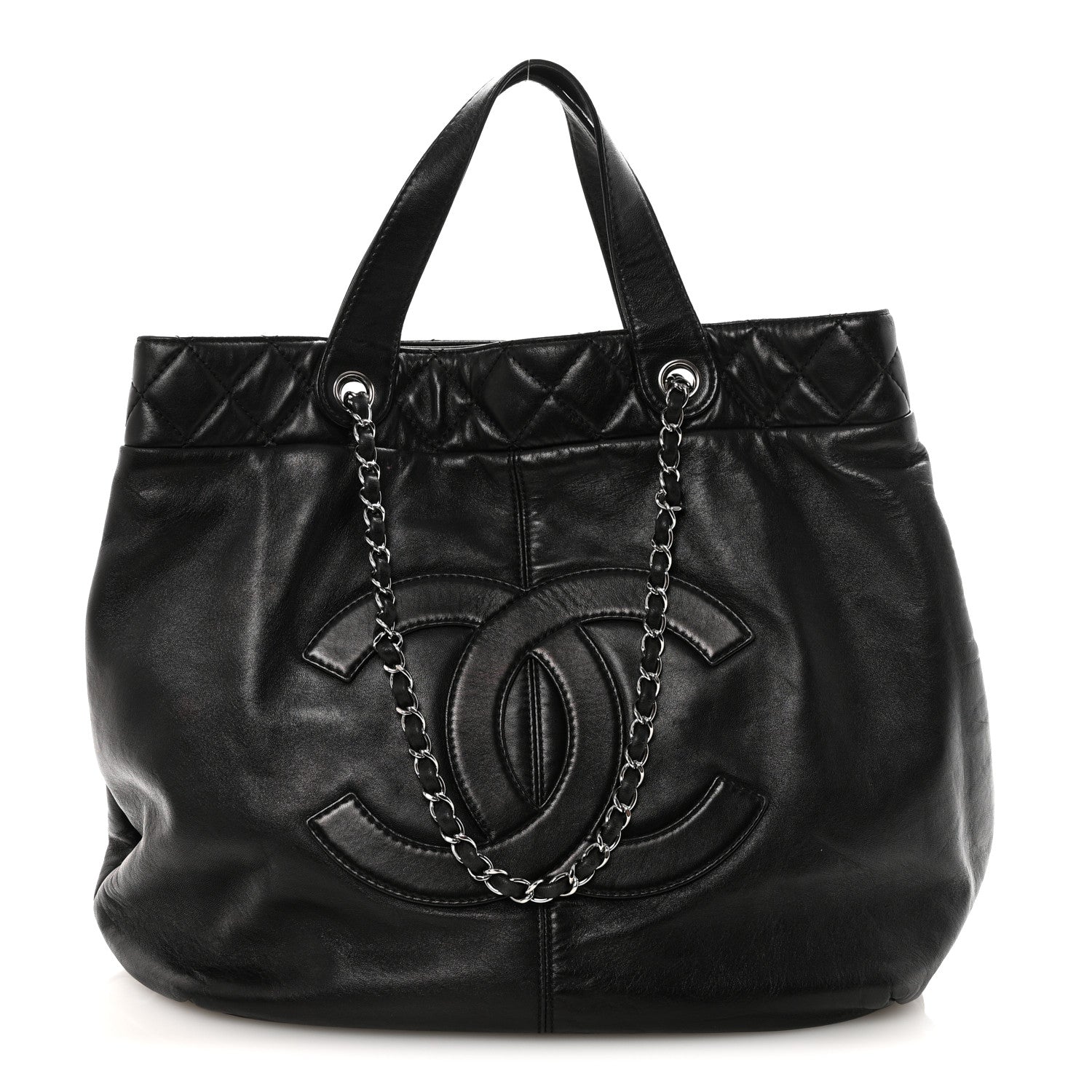 Chanel Calfskin Large Trianon Tote Black 1 of 9