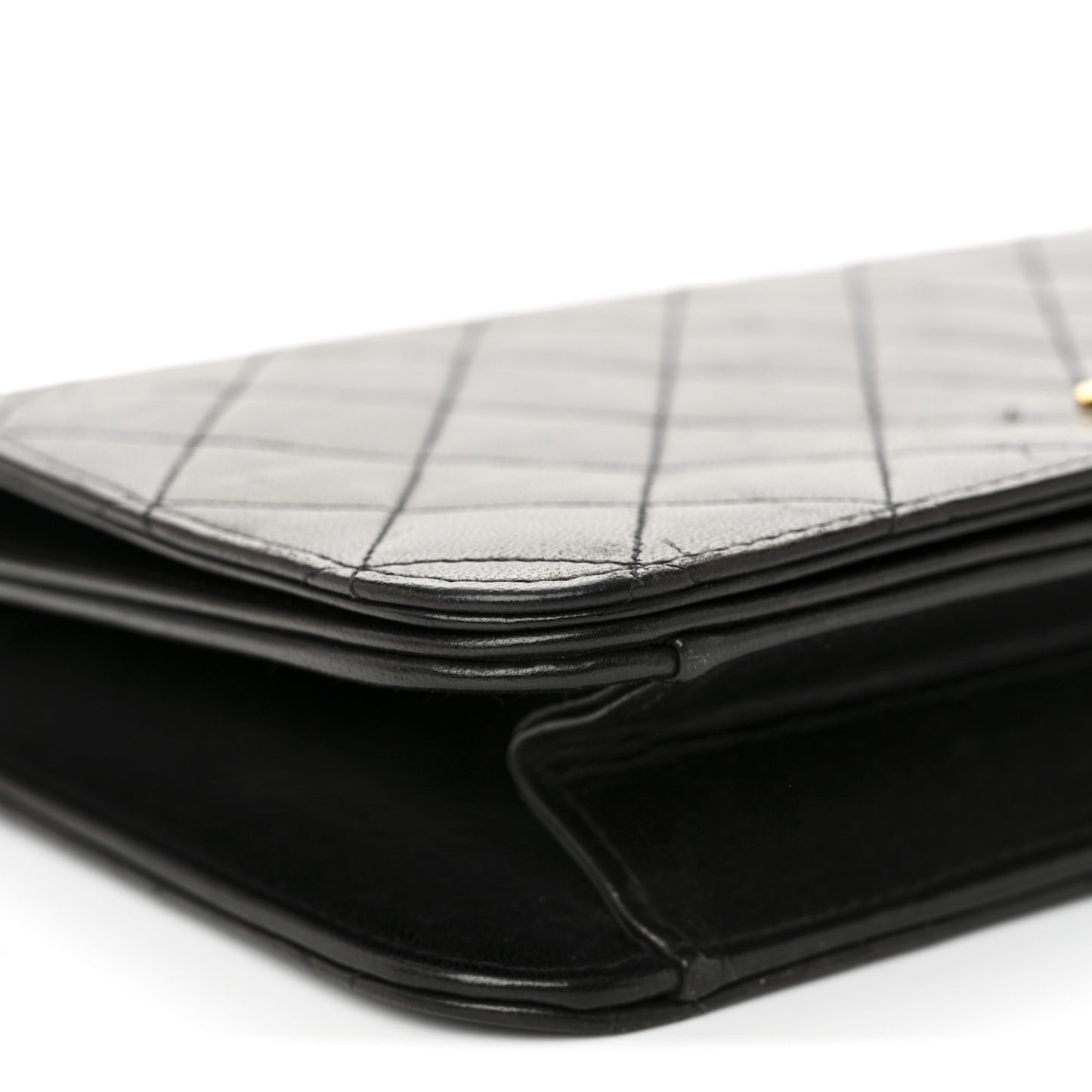 Lambskin Quilted Small Single Flap Bag Black