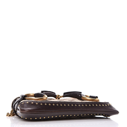 Gucci Monogram Studded Horsebit Clutch Dark Brown 4 of 9