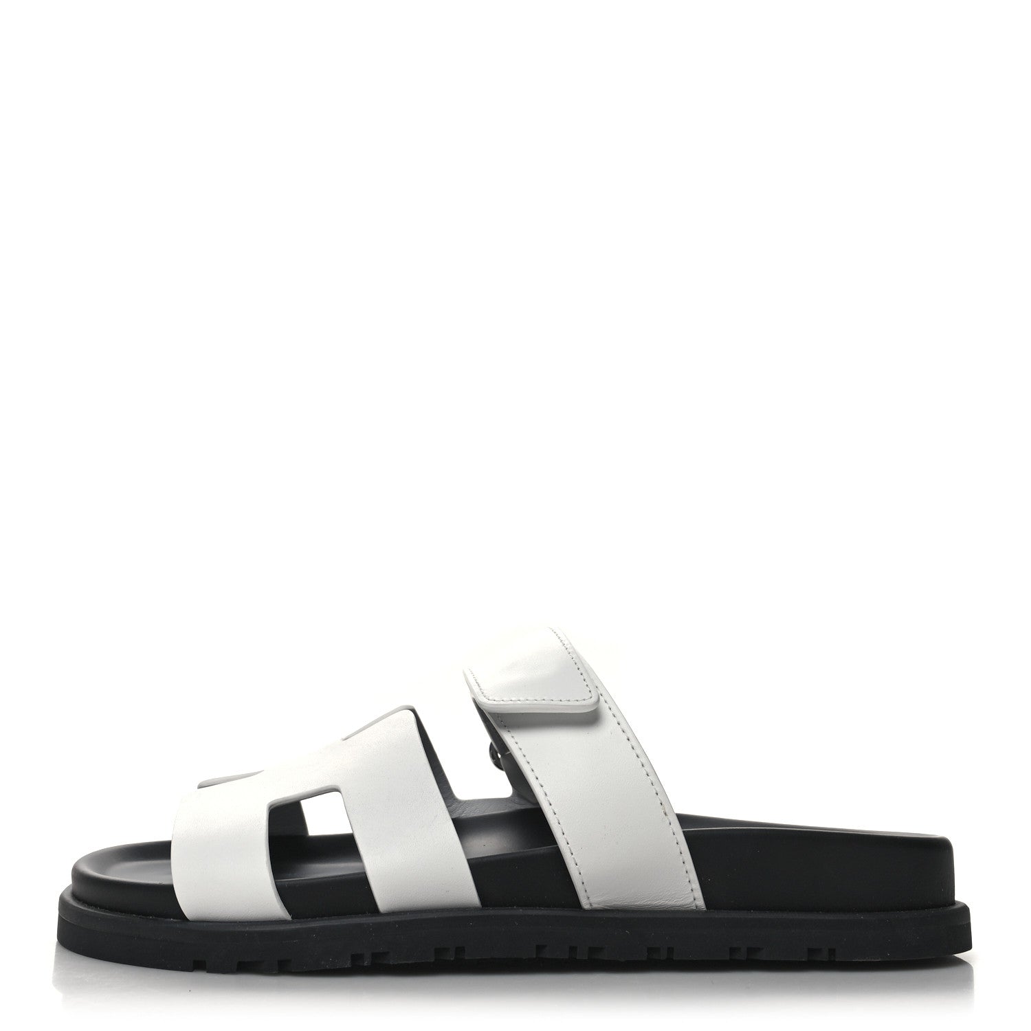 Hermes Calfskin Womens Chypre Sandals 37.5 White 1 of 8