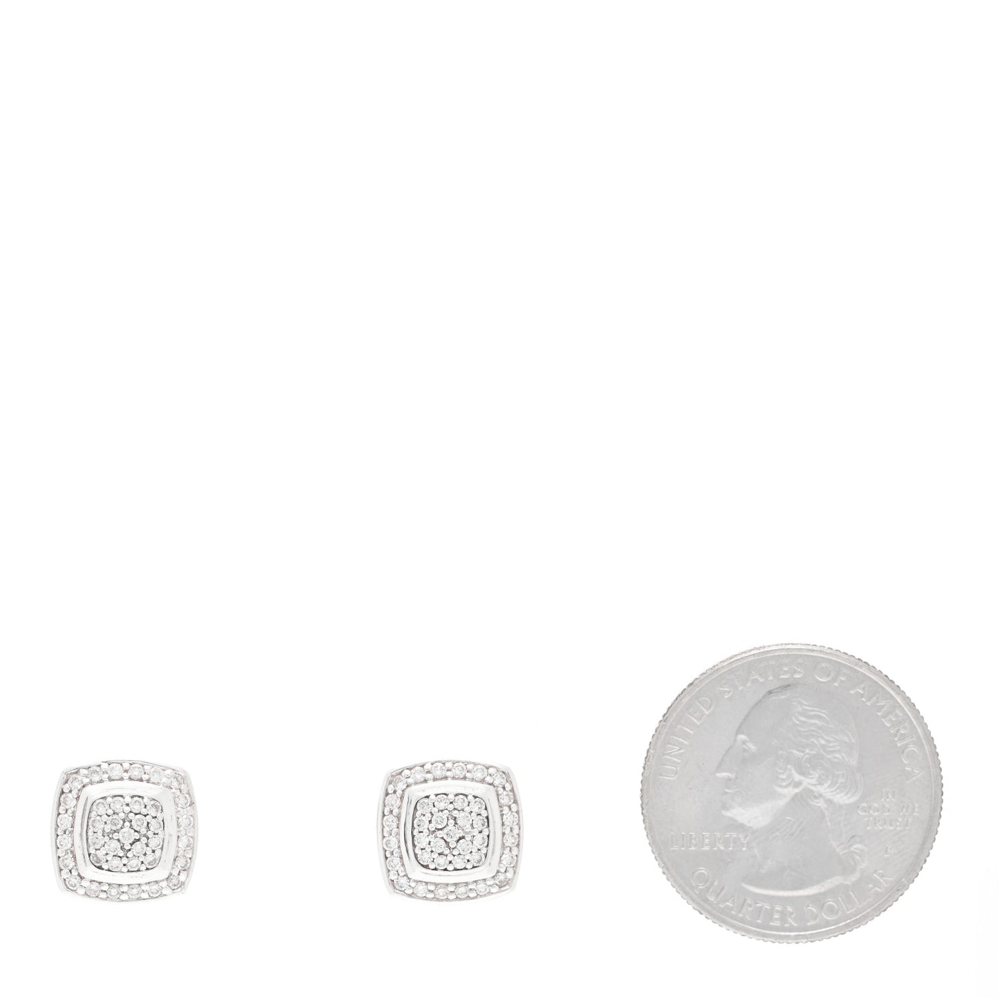 Sterling Silver Diamond 7mm Pave Albion Earrings