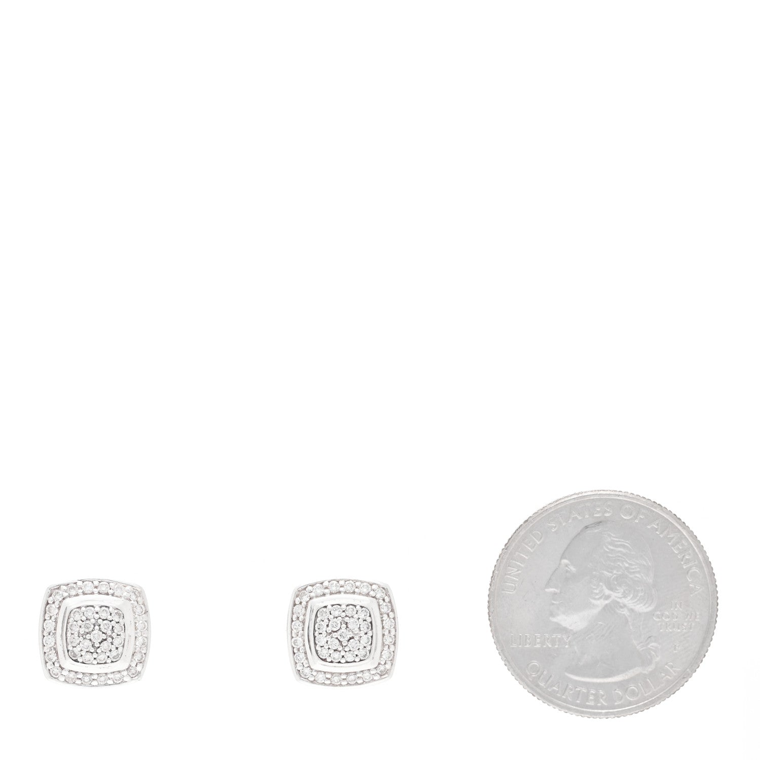David Yurman Sterling Silver Diamond 7mm Pave Albion Earrings 2 of 4