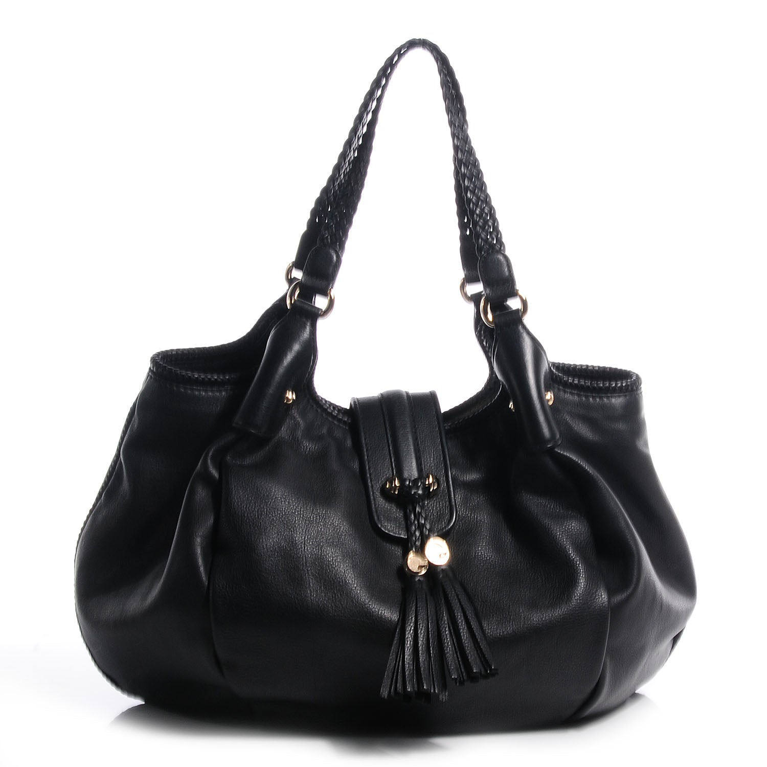 Gucci Leather Medium Marrakech Shoulder Bag Black 1 of 8