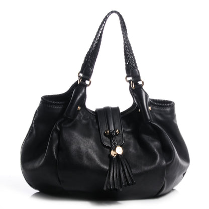 Gucci Leather Medium Marrakech Shoulder Bag Black 1 of 8