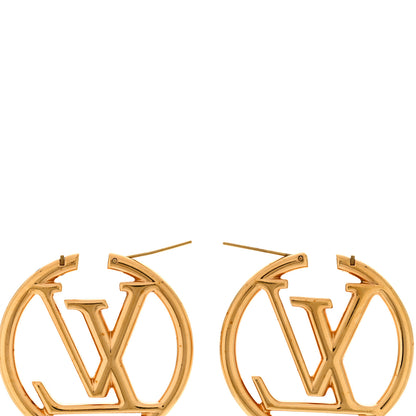 Louis Vuitton Metal Louise Hoop Earrings Gold 3 of 4