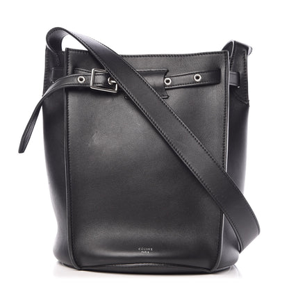 Celine Smooth Calfskin Long Strap Big Bucket Bag Black 1 of 9