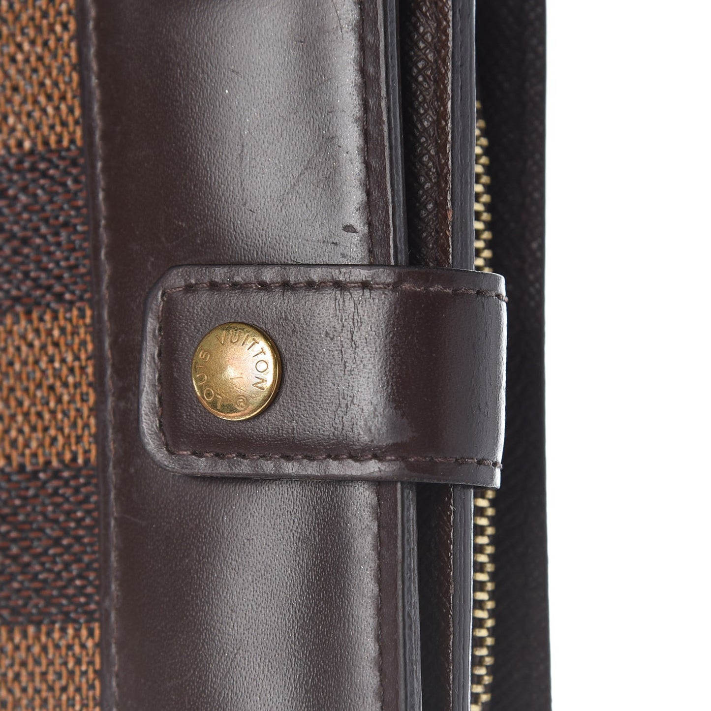 Damier Ebene Zippe Zipped Compact Wallet