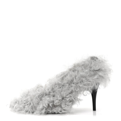 Gucci Shearling Musa Pumps 38 Alpy Gray 2 of 19
