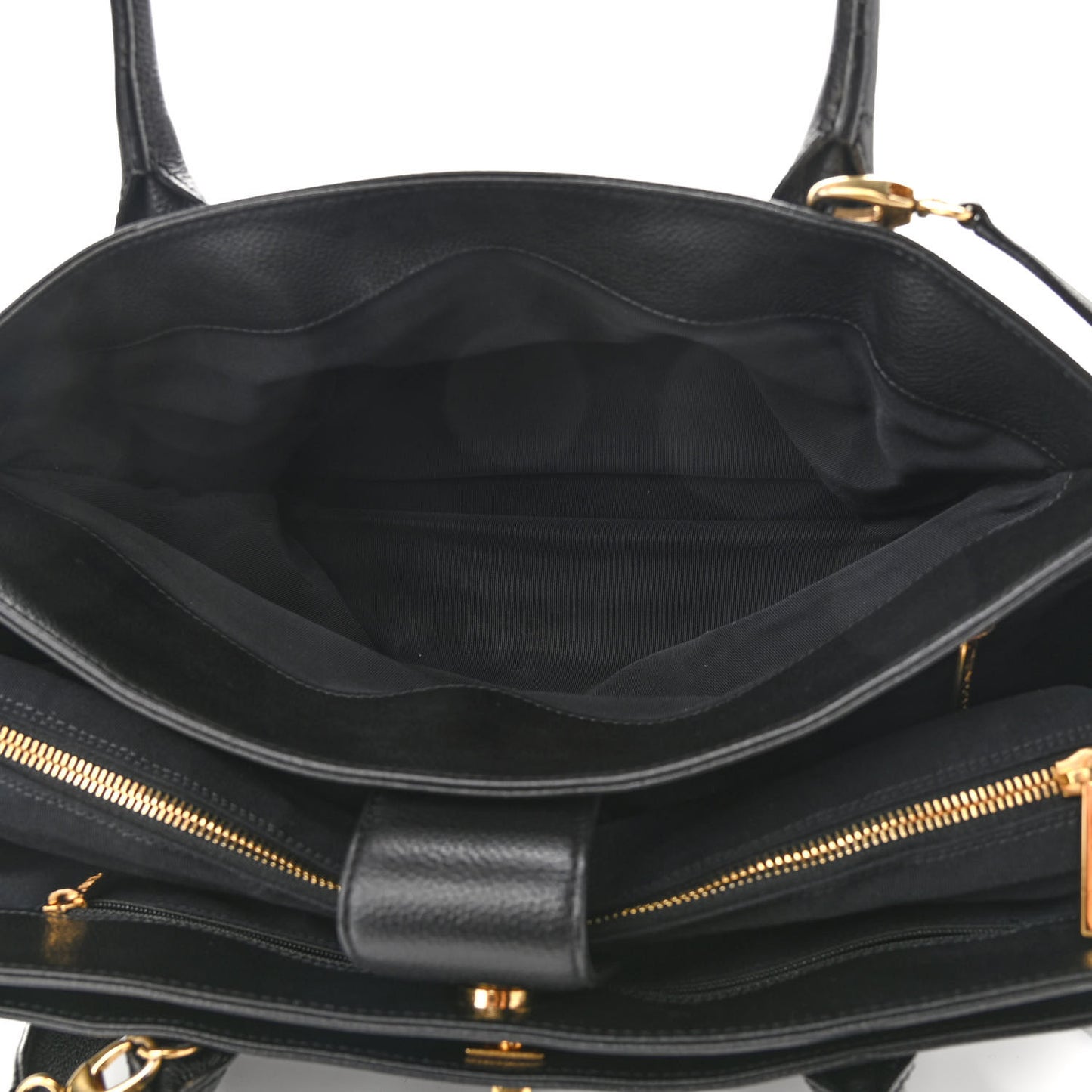 Calfskin Cerf Executive Shopper Tote Black