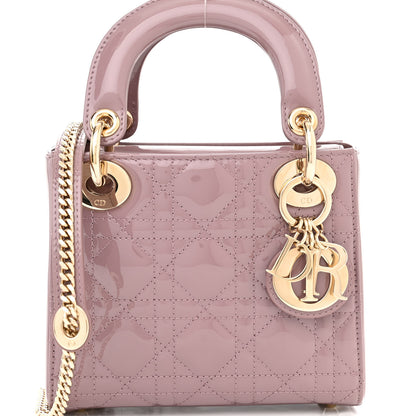 Christian Dior Patent Cannage Mini Lady Dior Peony Pink 3 of 9