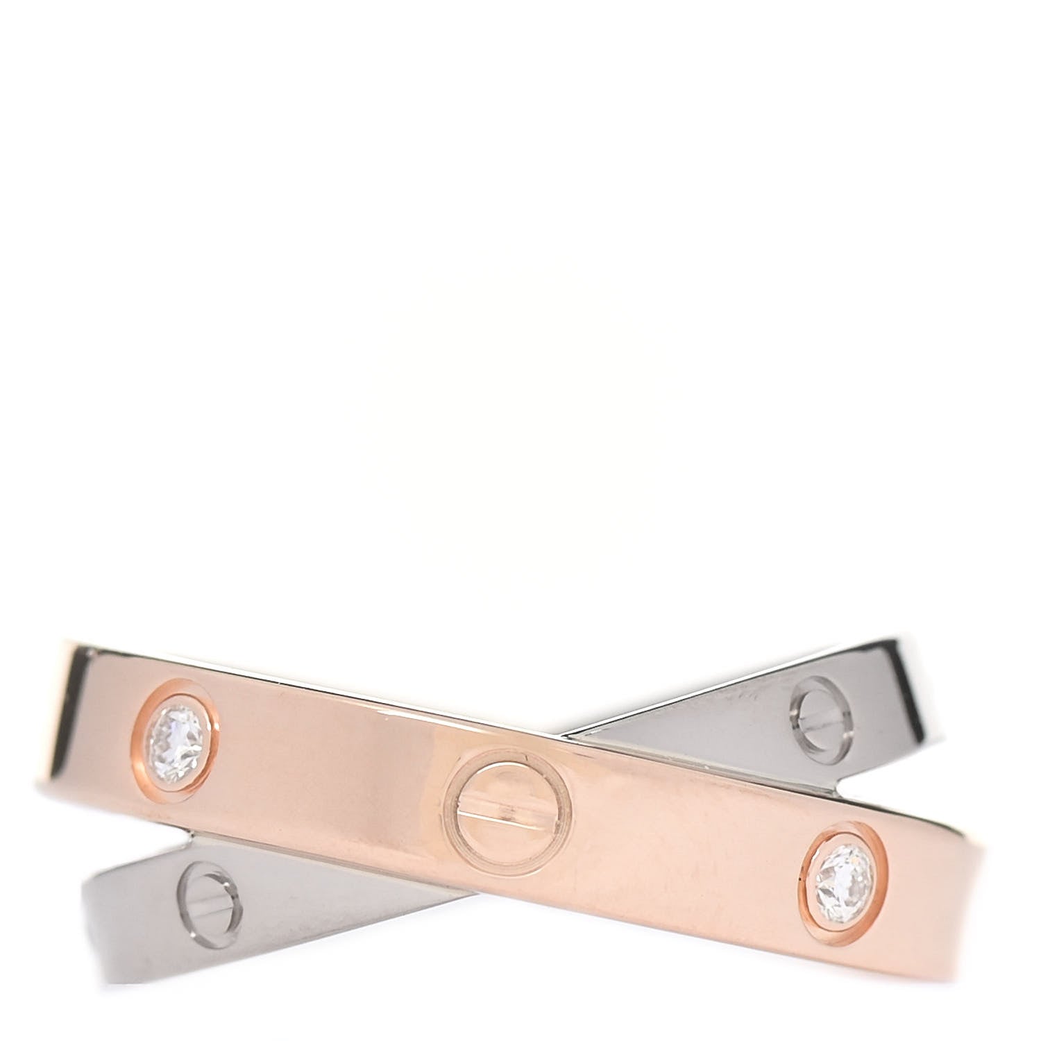 Cartier 18K Pink White Gold 6 Diamond LOVE Ring 49 4.75 1 of 4