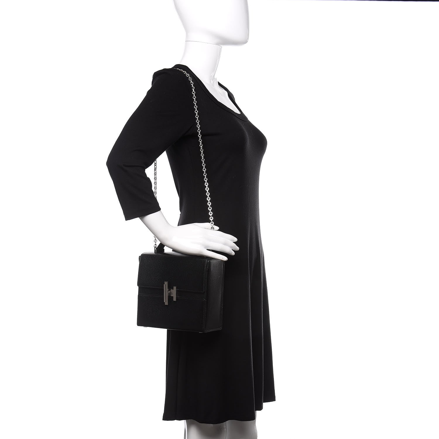 Hermes Chevre Chamkila Cinhetic Boxy Top Handle Bag Black 2 of 11