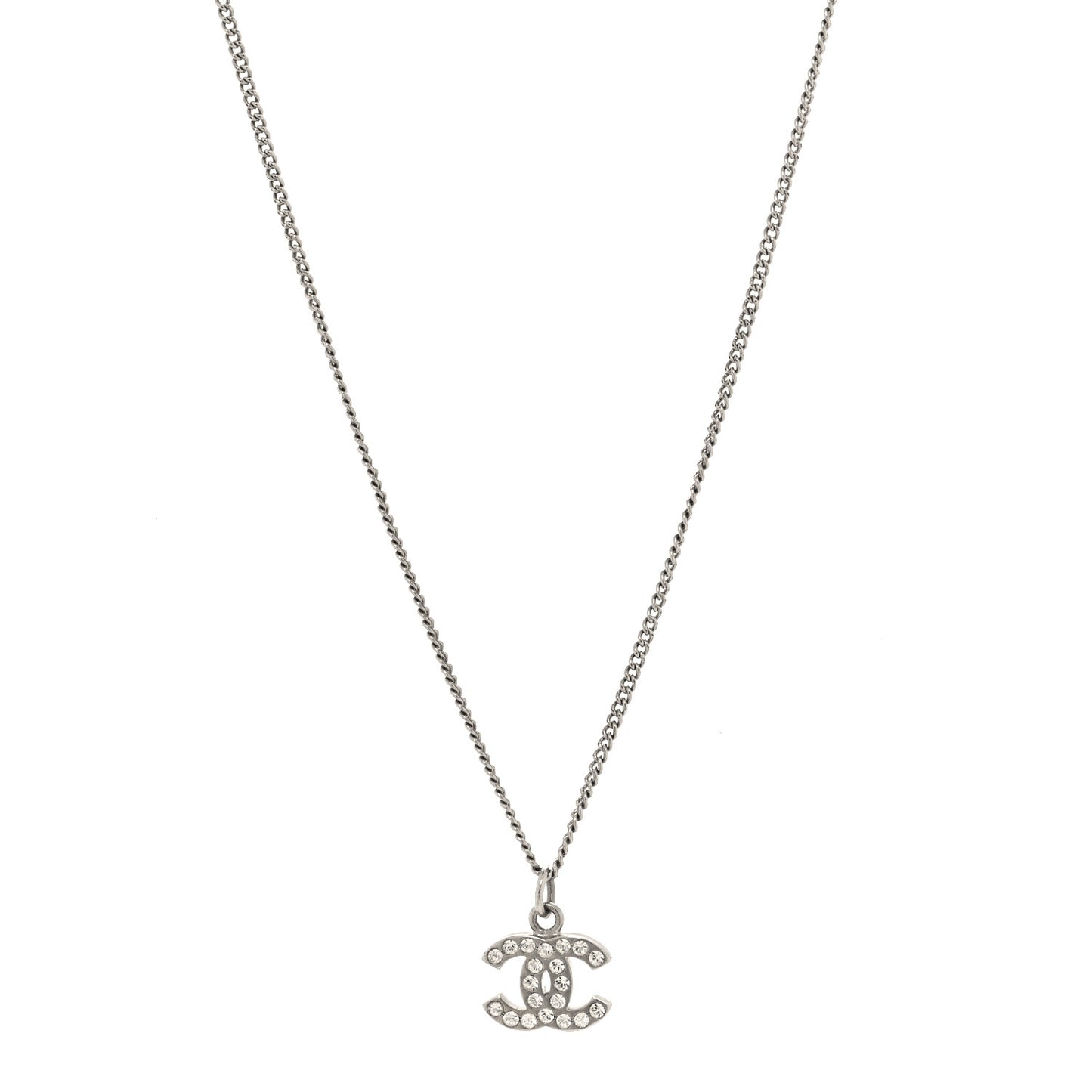 Crystal Timeless CC Necklace Silver
