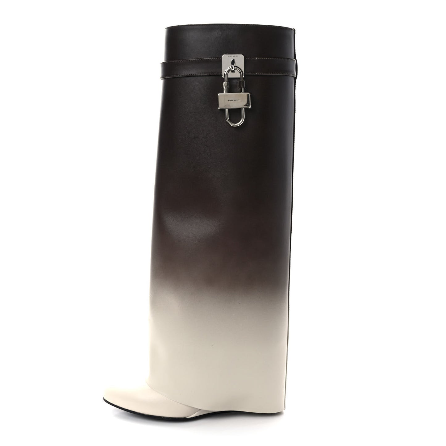 Box Calfskin Shark Lock Pant Boots 38 Brown Beige