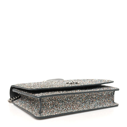 Jimmy Choo Glitter Palace Wallet On Chain Silver Multicolor 4 of 11