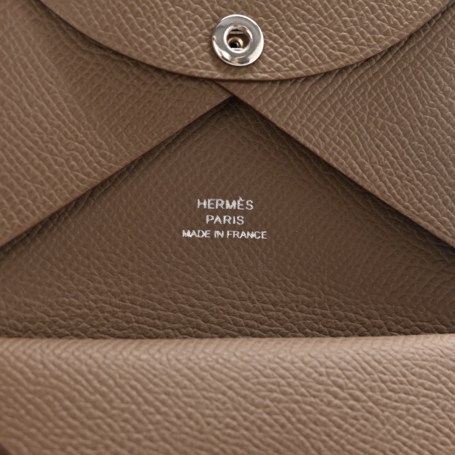 Hermes Epsom Calvi Duo Card Case Etoupe 8 of 9