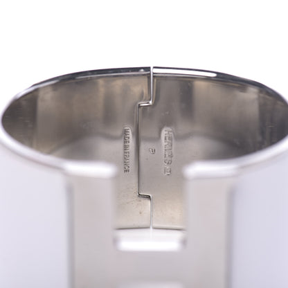 Hermes Enamel Extra Wide Clic Clac H Bracelet PM White 4 of 5