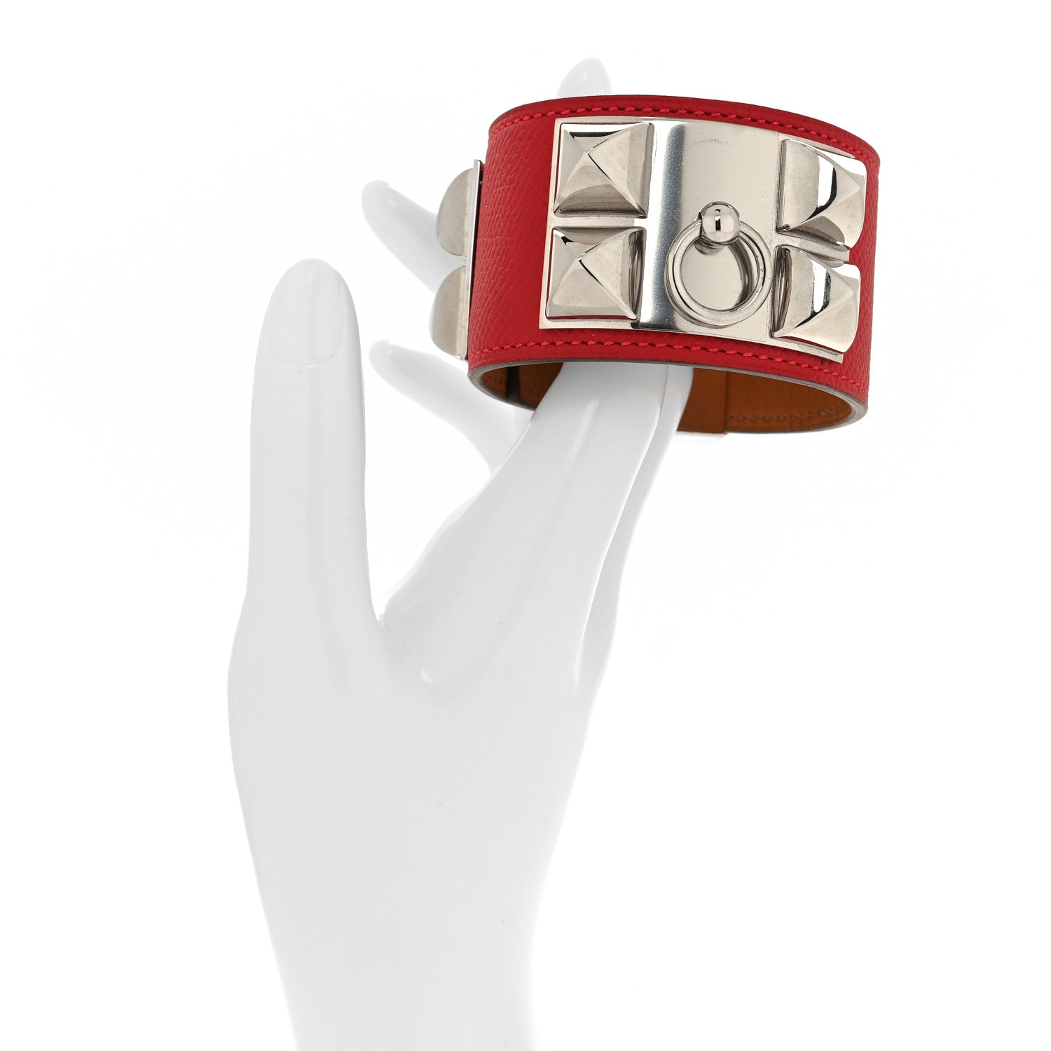 Hermes Epsom Collier De Chien CDC Bracelet S Rouge Casaque 2 of 5
