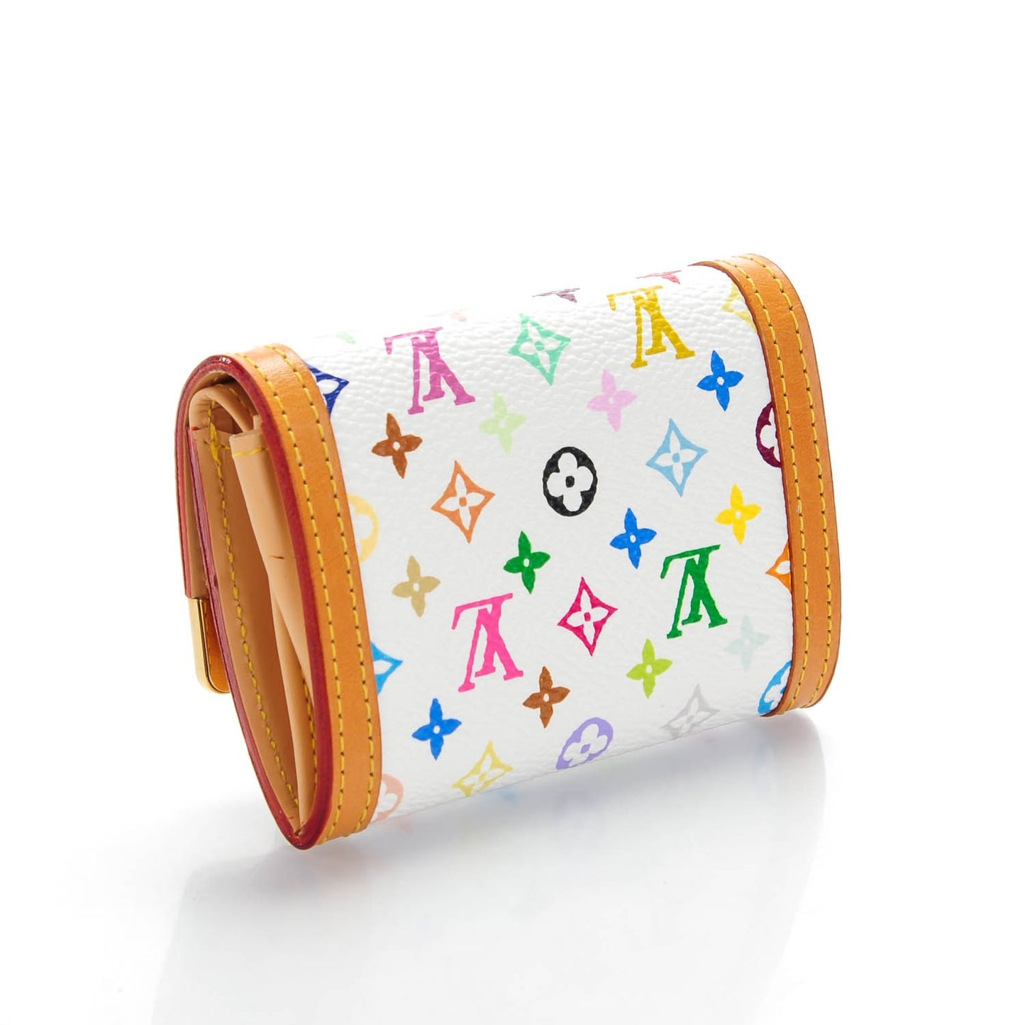 Monogram Multicolor Porte-Monnaie Plat Coin Purse White
