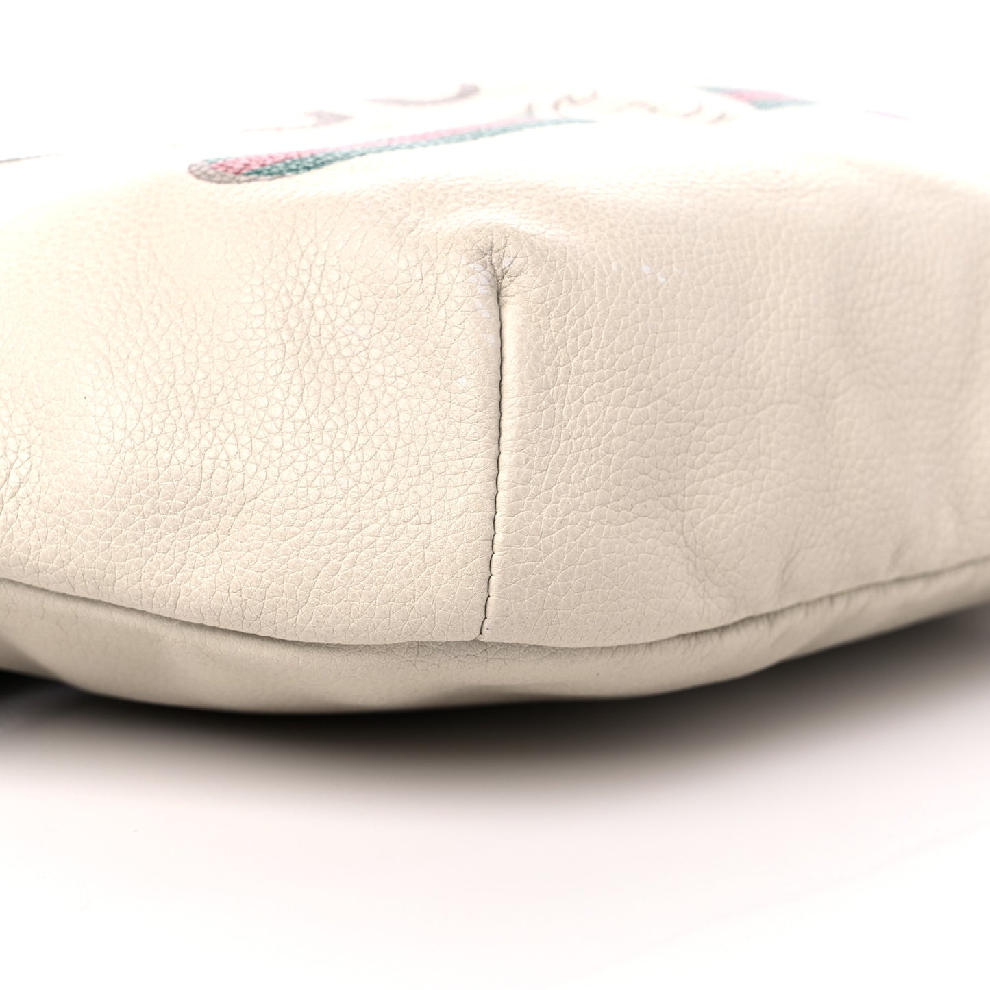 Grained Calfskin Logo Belt Bag White