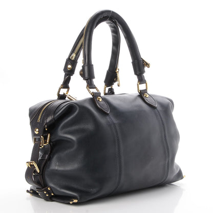 Louis Vuitton Calfskin Sac Louis Bleu 3 of 8