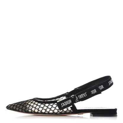 Christian Dior Resille Lambskin Ribbon J'Adior Slingback Ballet Flats 36 Black 1 of 10
