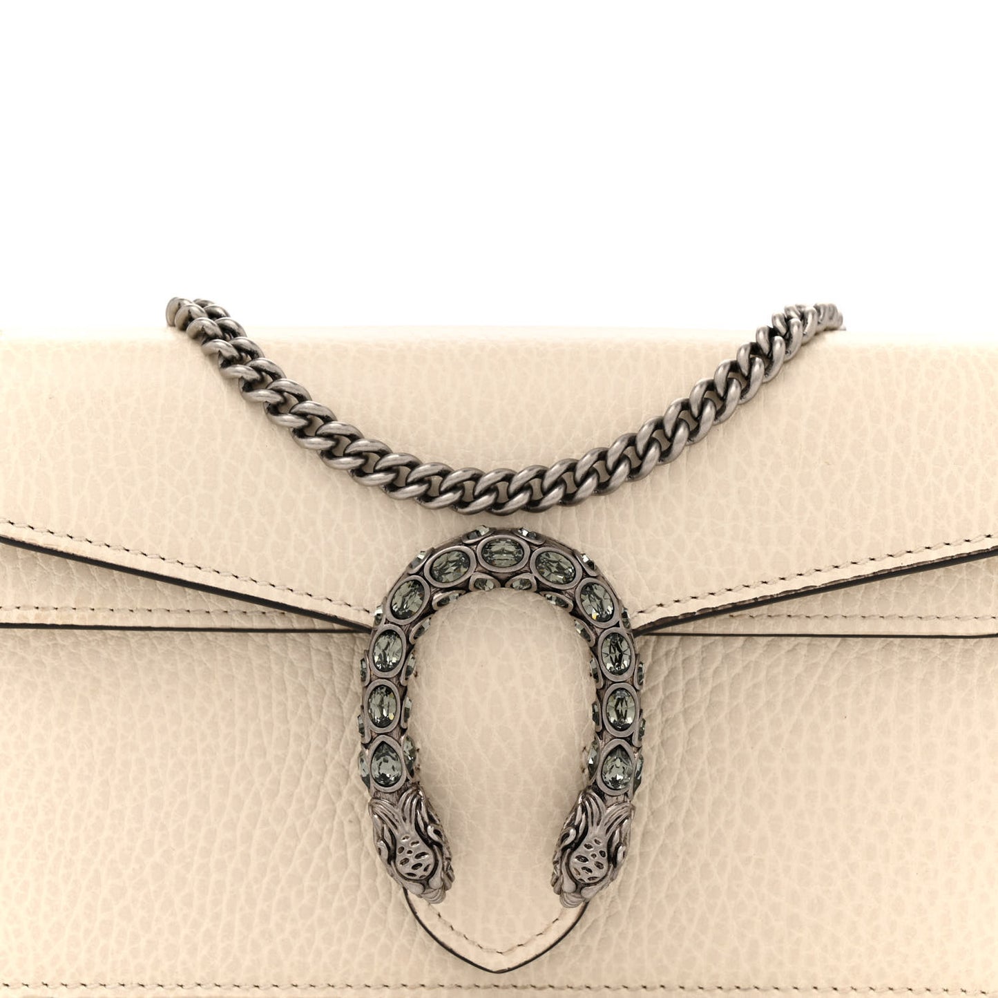 Dollar Calfskin Crystal Super Mini Dionysus Shoulder Bag Mystic White Black Diamond