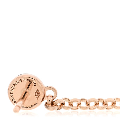 Hermes 18K Rose Gold Diamond Gambade Clou de Selle Earrings 4 of 5