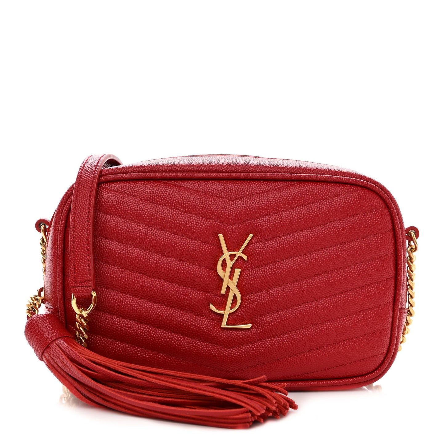 Grain De Poudre Matelasse Monogram Mini Lou Camera Bag Eros Red