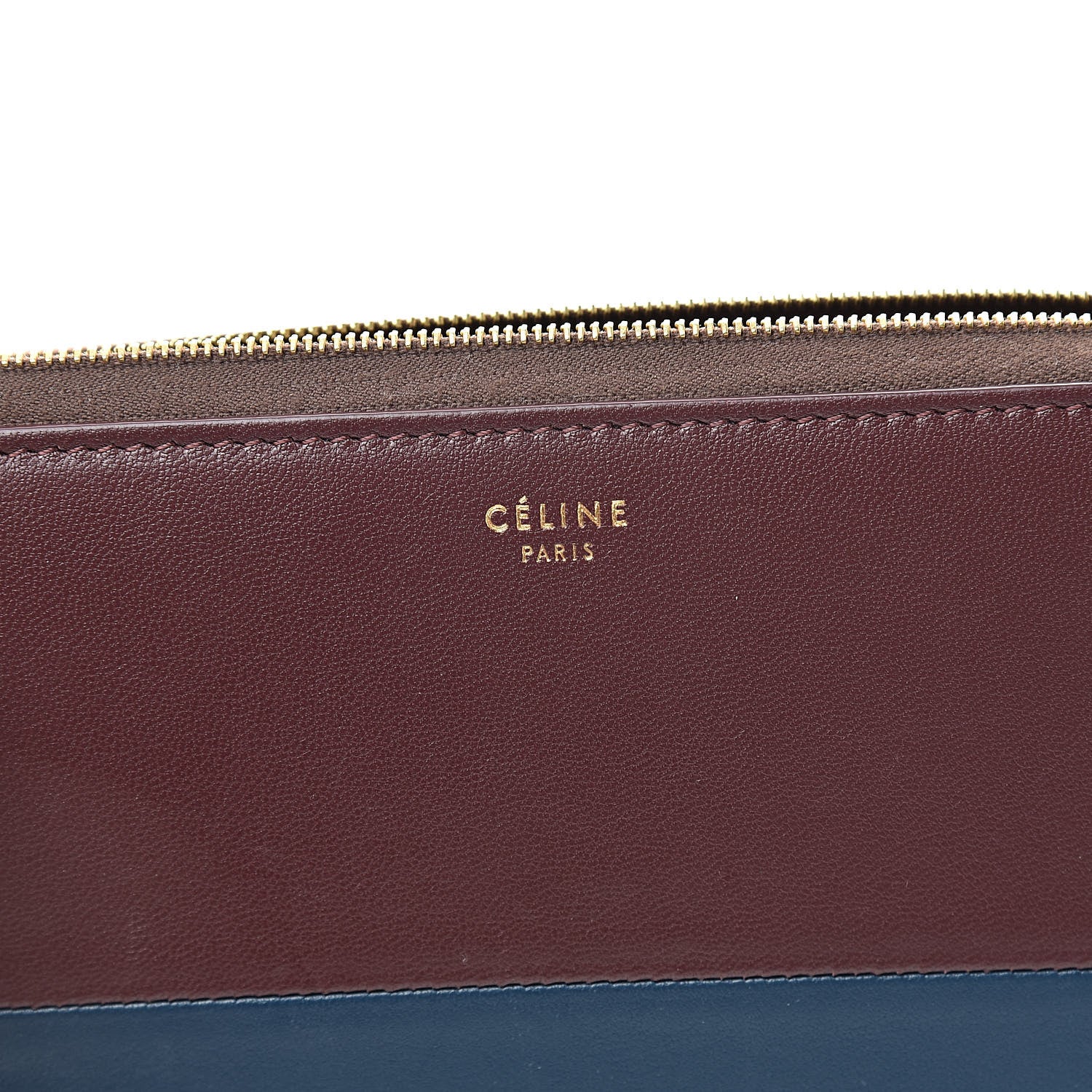 Celine Lambskin Large Zip Around Multifunction Wallet Wine Abyss Blue 6 of 9