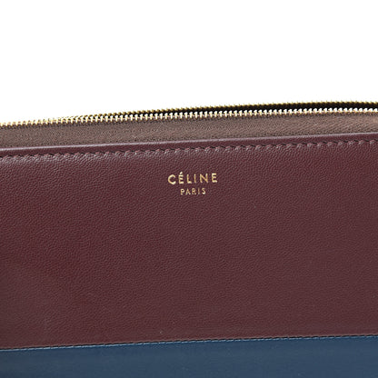 Celine Lambskin Large Zip Around Multifunction Wallet Wine Abyss Blue 6 of 9