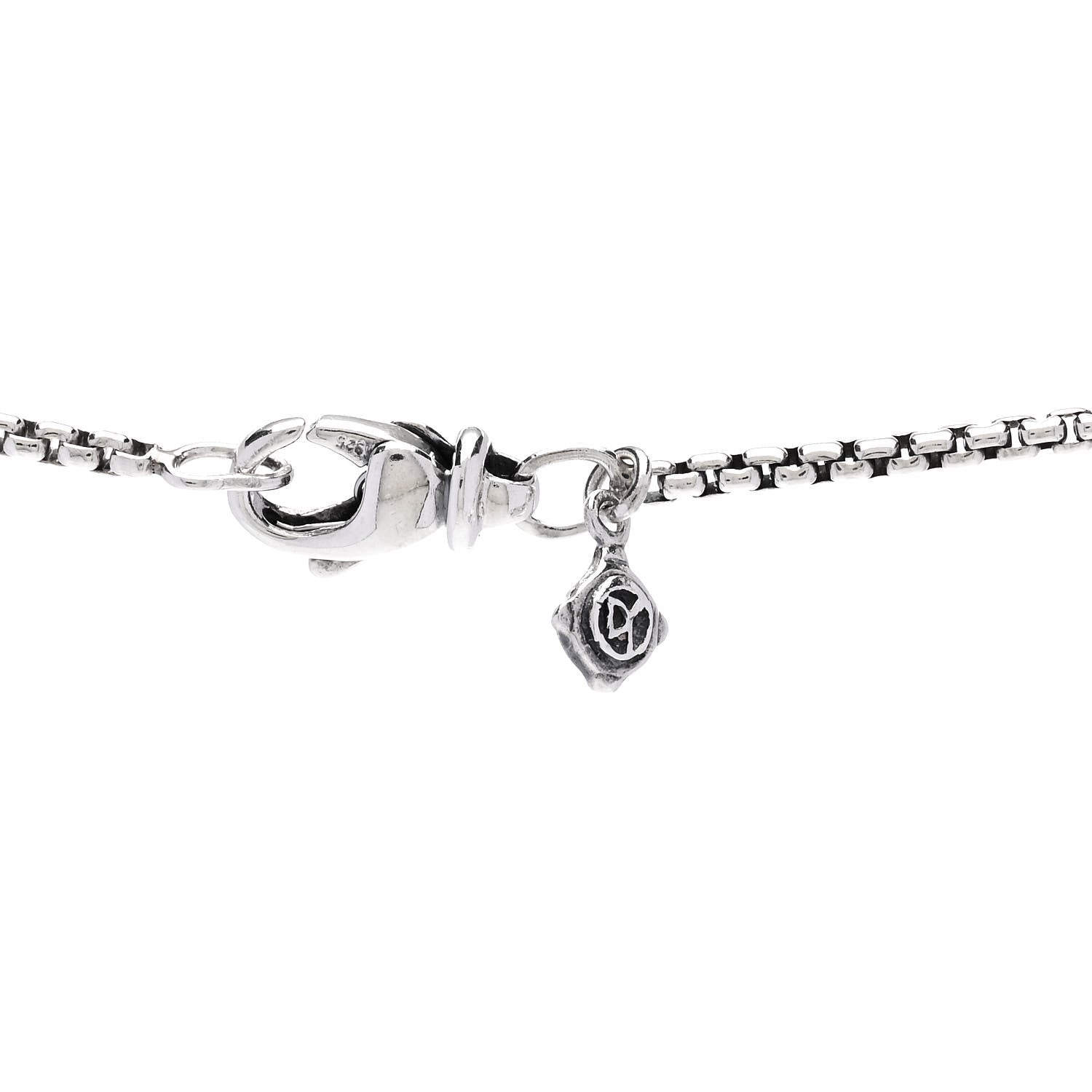 David Yurman Sterling Silver Diamond Quatrefoil Ball Pendant Necklace 5 of 5