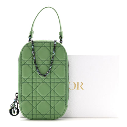 Christian Dior Lambskin Cannage Lady Dior Phone Holder Jade Green 11 of 11