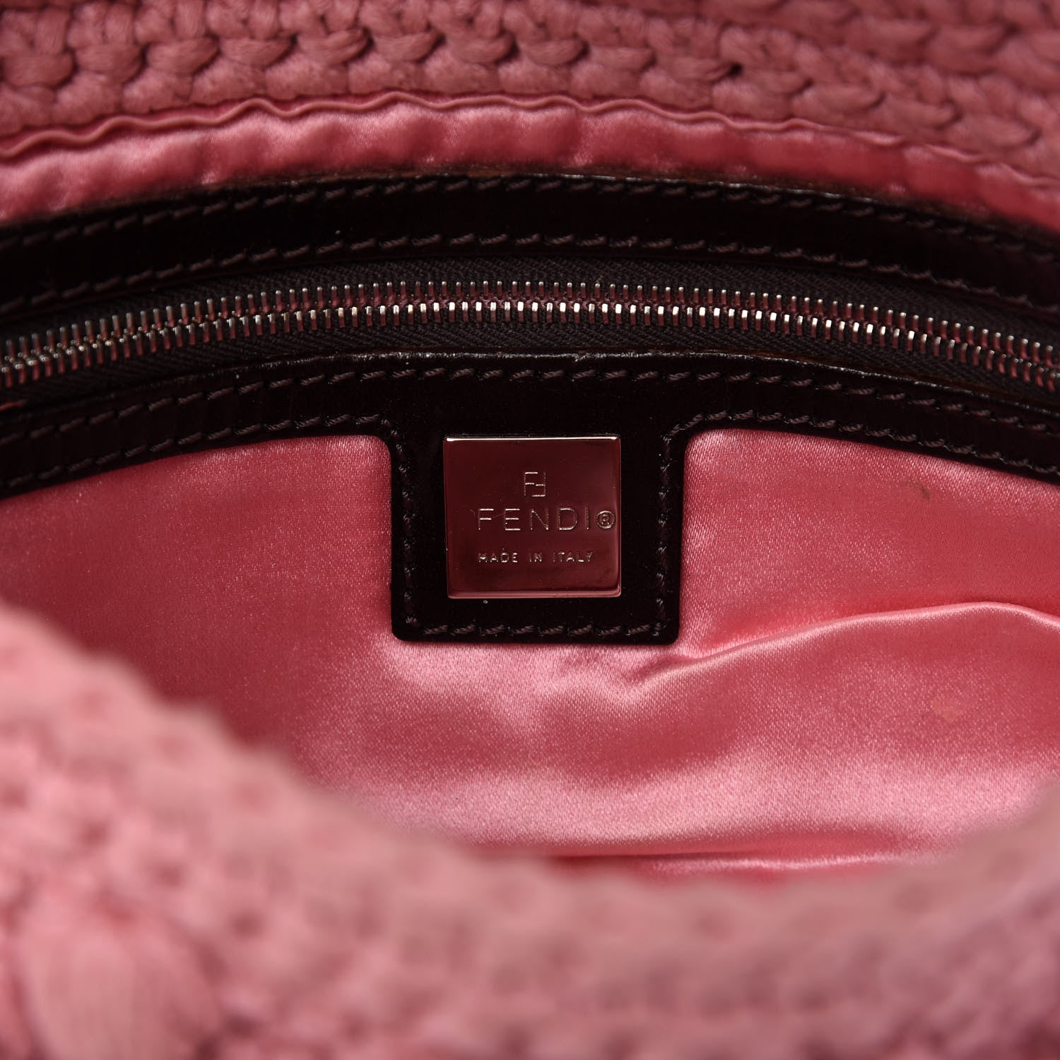 Fendi Woven Knit Baguette Pink 8 of 10