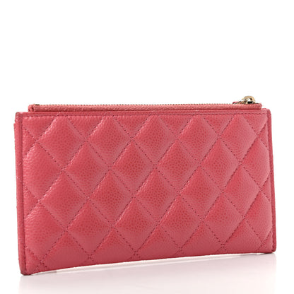 Chanel Iridescent Caviar Quilted Classic Zip Pouch Pink 3 of 8